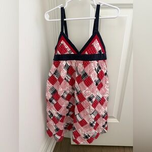 Janie and Jack Red, Black and White Patchwork Sundress